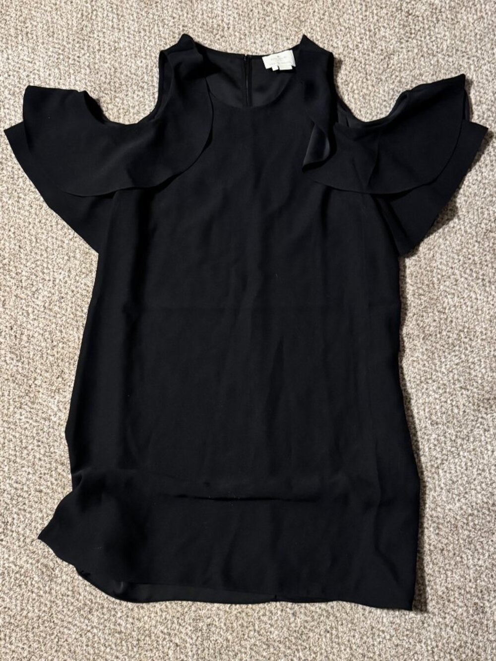 Kate Spade Cold Crepe Shoulder Black Dress Large